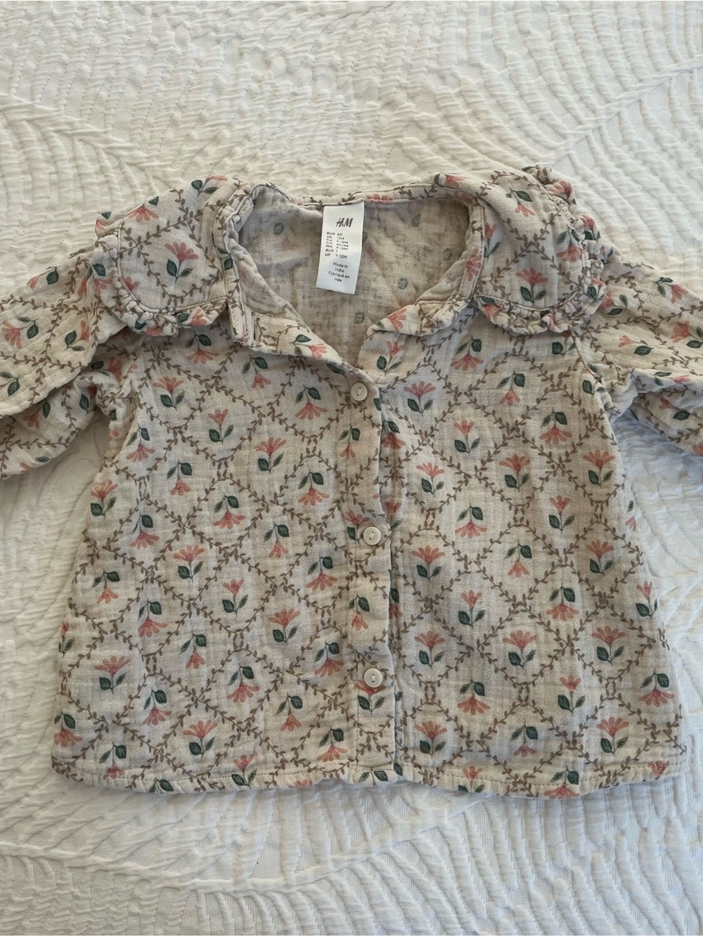 Toddler Girls Floral Button-Up Top